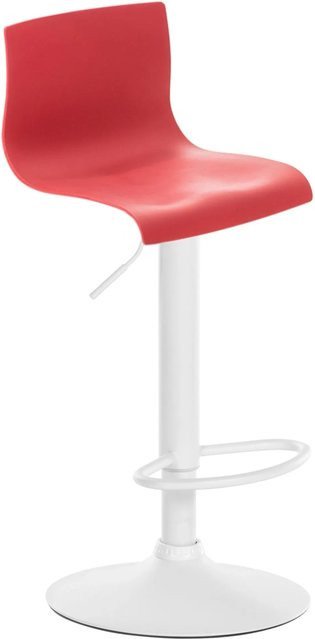DELUKE Barhocker PESAN Barstuhl in Rot mit Lehne, höhenverstellbar und drehbar, B/T/H: 39 x 36 x 84 cm - Bild 1