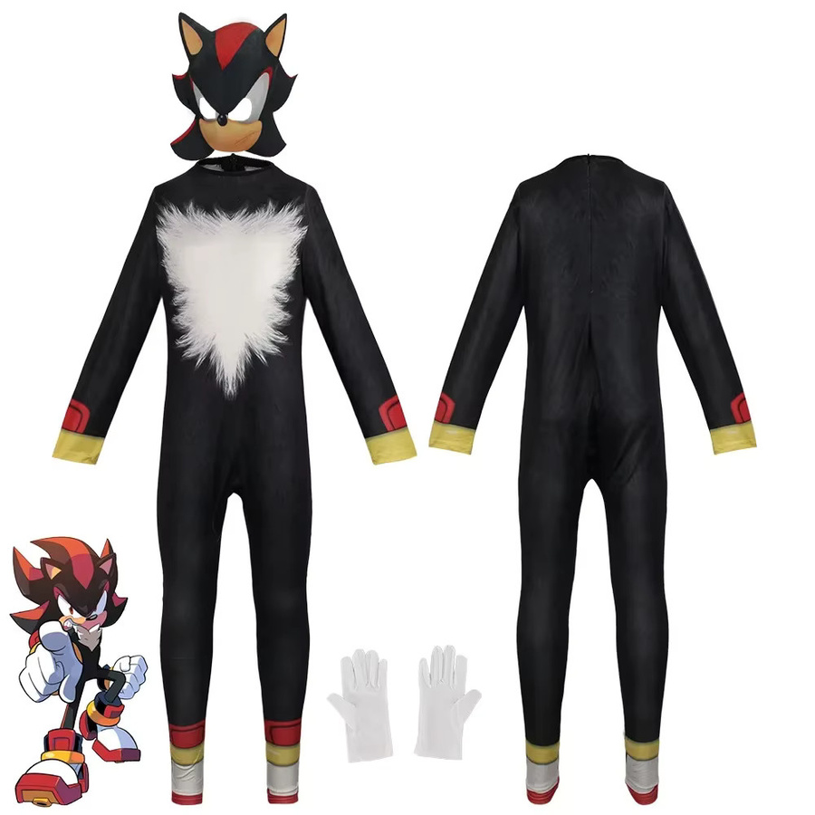 ZOBOTT Sonic Cosplay-Kostüm, Blau Rot Schwarz, ab 14 Jahre - Bild 2