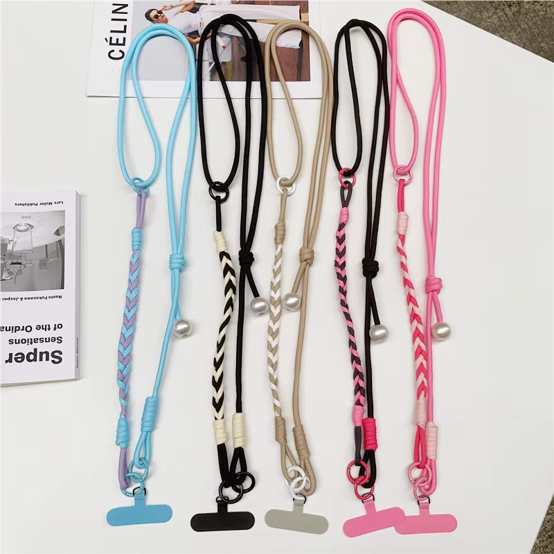 DOLANBIA 2in1 Handy Lanyard Crossbody mit Perlen-Ornamenten und verstellbarem Telefon Strap für Unisex - Bild 1