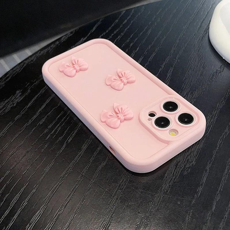 Tuiying002 Handyhülle aus weichem Silikon mit 3D Schleifen-Design in Rosa für iPhone Modelle - Bild 4