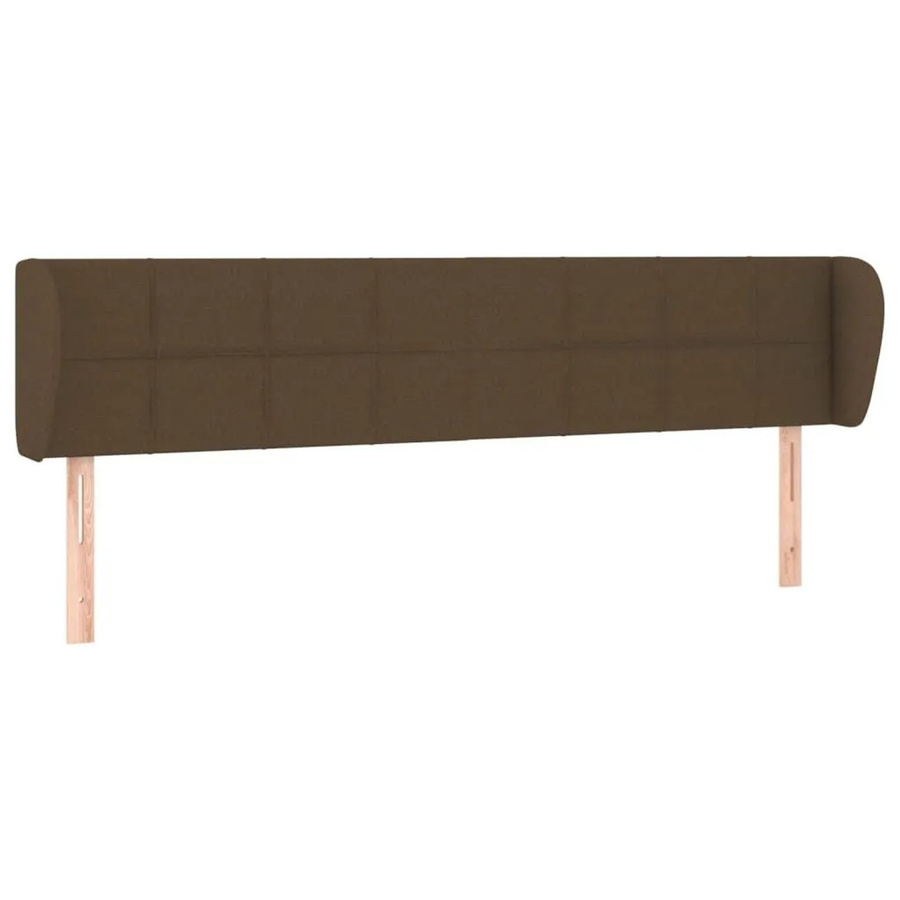 vidaXL Kopfteil mit Ohren in Dunkelbraun aus Stoff, B/T/H: 163 x 23 x 78/88 cm - Bild 2