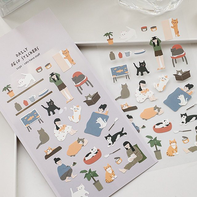 Suatelier Katzen-Papieraufkleber für Scrapbooking und DIY Journaling, Mehrfarbig - Bild 1