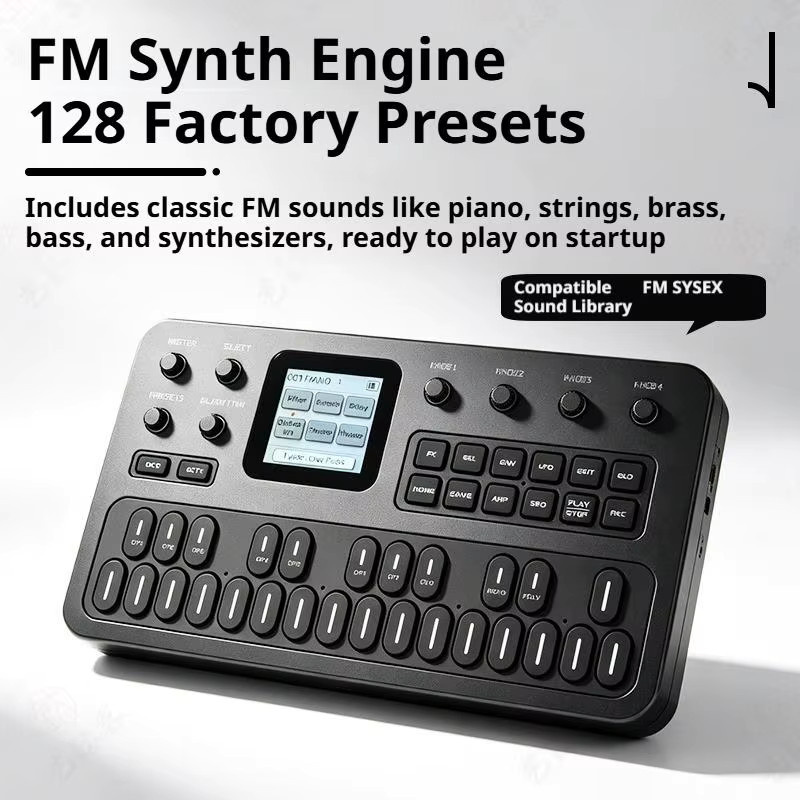 M-VAVE FM-1 Tragbares FM-Synthesizer-Effektpedal in Schwarz mit Bluetooth und eingebautem Lautsprecher - Bild 4
