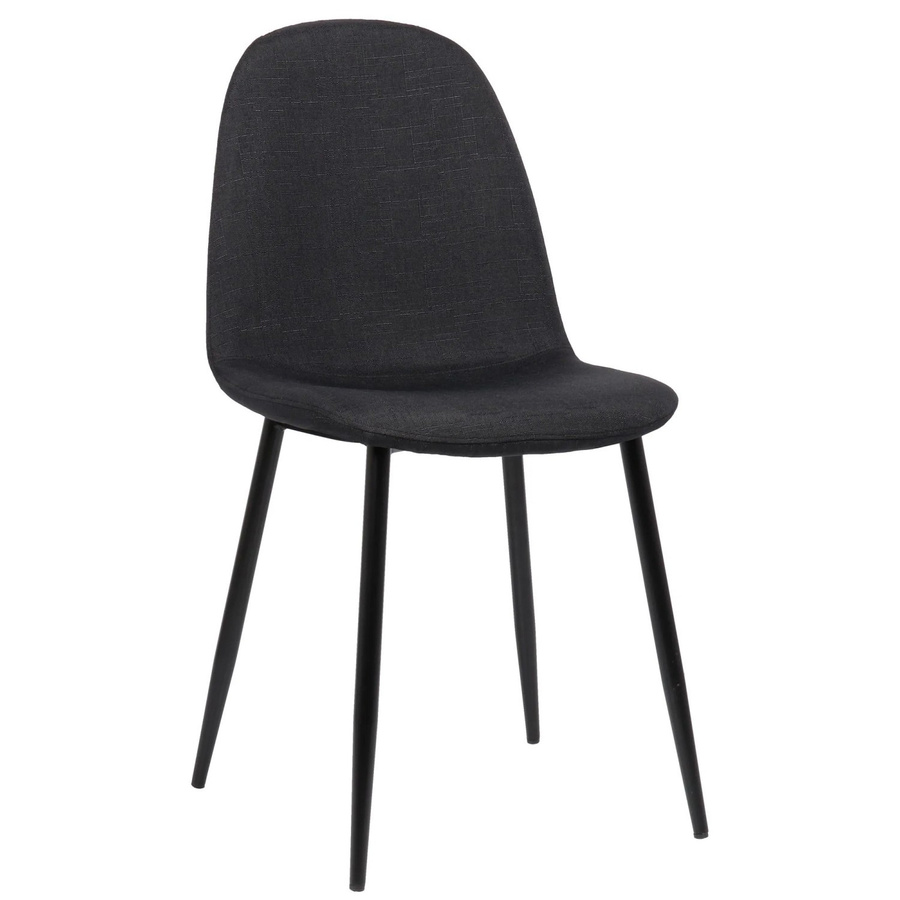 DELUKE Esszimmerstuhl MOVI in Schwarz aus Stoff und Metall, moderner Küchenstuhl und Wohnzimmerstuhl, Höhe: 88 cm, Breite: 44 cm, Tiefe: 51 cm - Bild 2