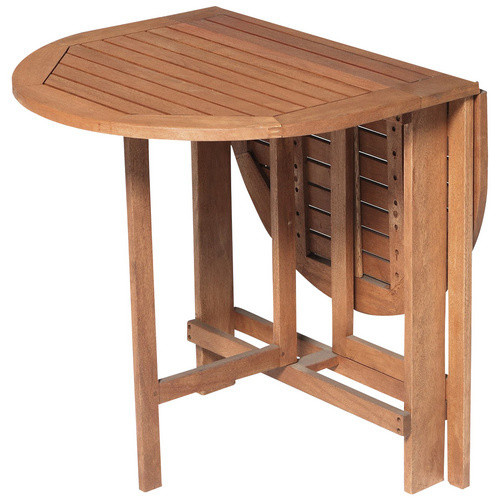 Merxx Klappentisch oval aus Eukalyptusholz in Beige und Braun, B/H/L: 60 x 74 x 120 cm - Bild 2
