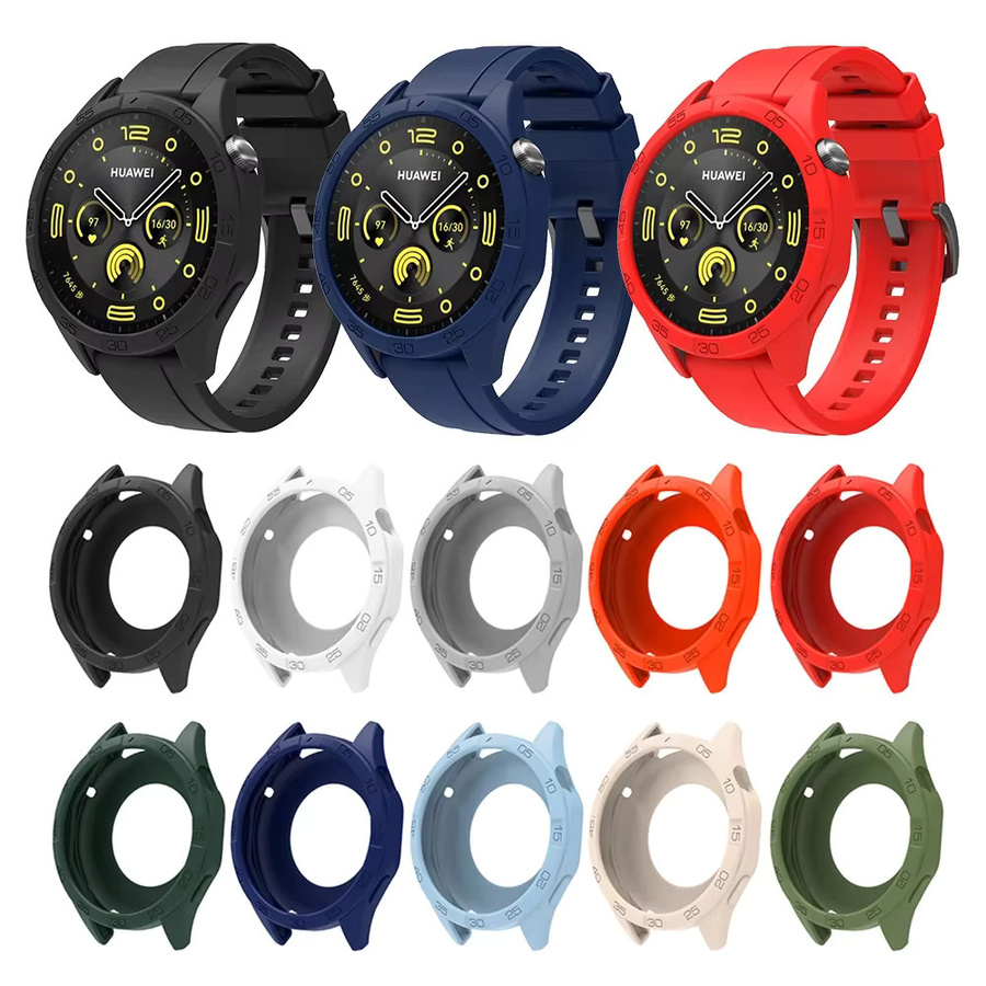 Huawei Uhrenarmband Silikon, Schwarz, für Huawei Watch GT4 GT5 46 mm - Bild 3