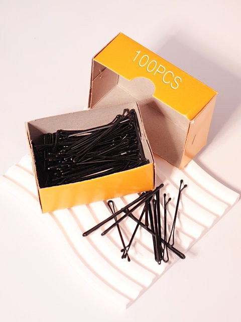 100 Stück Haarclips für Damen, Schwarz, Stahl - Bild 1