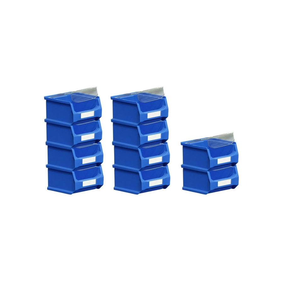 PROREGAL SparSet 10 blaue Sichtlagerboxen mit Abdeckung aus Kunststoff - Bild 2