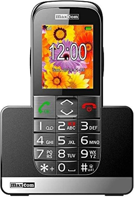 Maxcom Multi-Media Handy mit Großtasten und 5,6 cm Farbdisplay in Schwarz - Bild 1