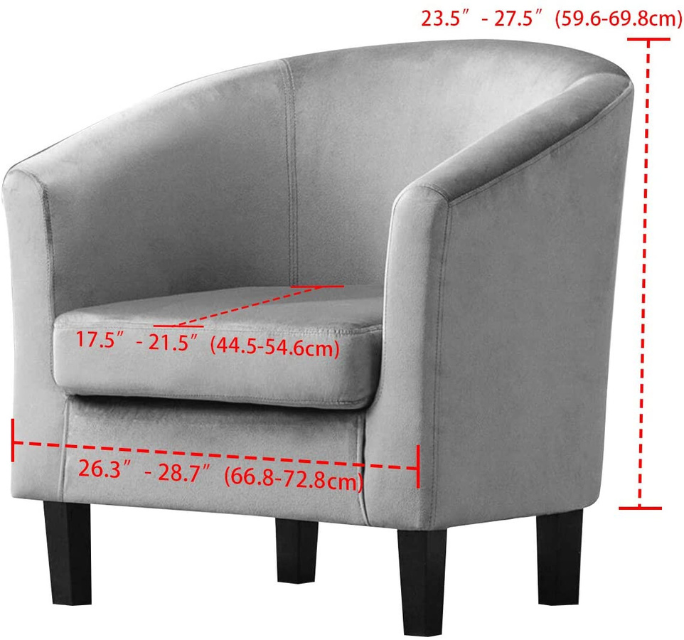 Yiran Sofabezug aus Samt in Grau, rutschfester und waschbarer Stretch-Möbelschutz für Sessel und Couches - Bild 4