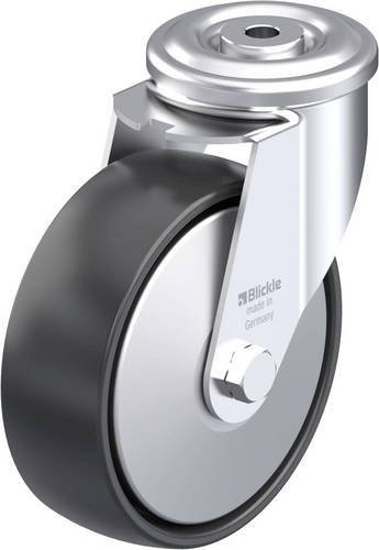 Blickle LER-PP 150R-FA Stahlblech-Lenkrolle aus verzinktem Stahl mit Kunststoffrad in Grau und Schwarz, Rad-Durchmesser: 150 mm, Tragfähigkeit: 300 kg - Bild 1