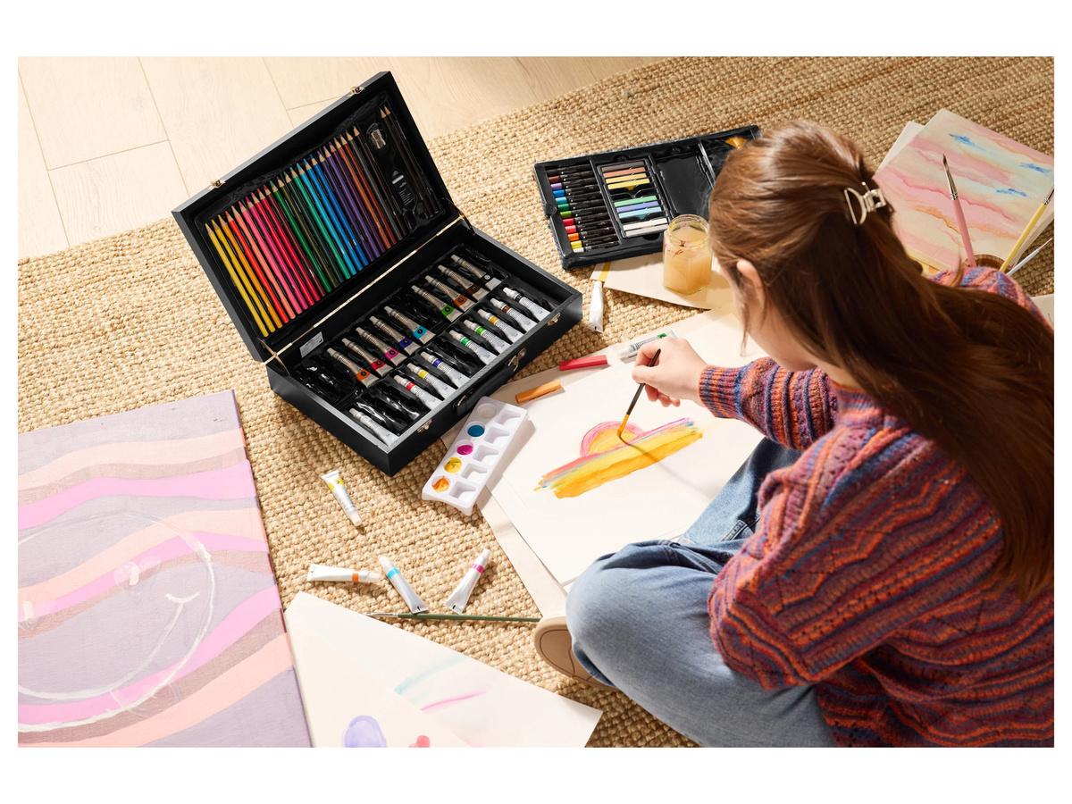 CRELANDO Malkoffer 81-teilig in Multicolor mit FSC-zertifizierten Inhalten - Bild 3