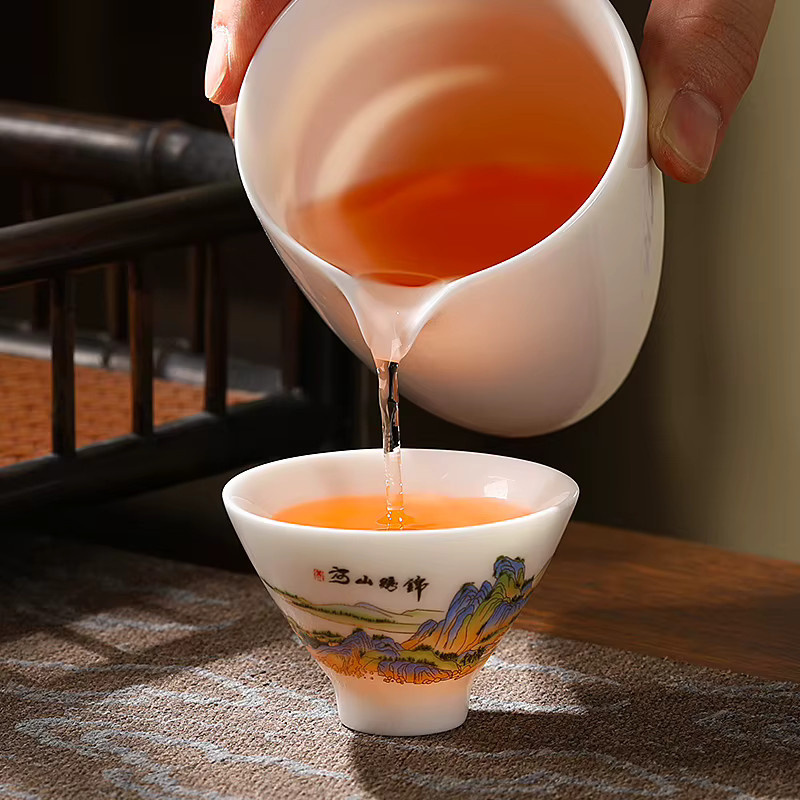 Suet Jade Kung Fu Teetasse aus weißem Dehua Porzellan und Keramik - Bild 2