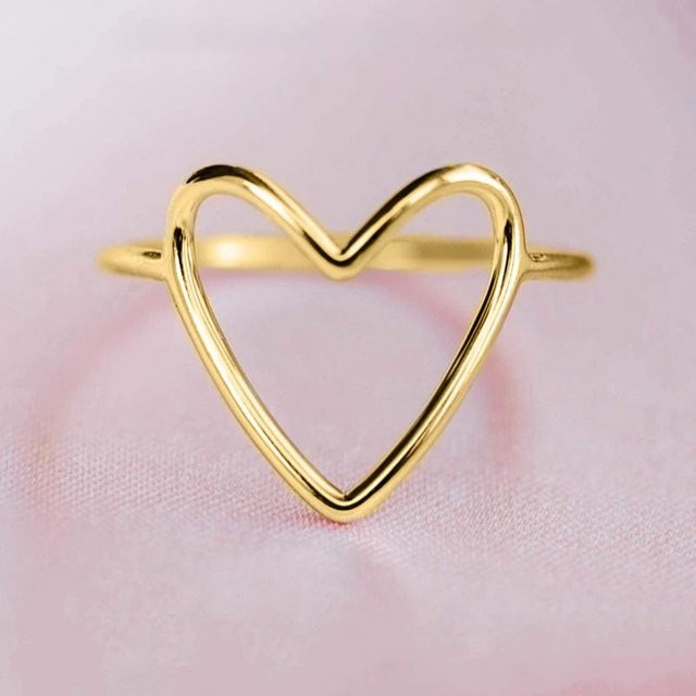 Huitan Herzringe, Kupfer, Gold, Damen - Bild 1
