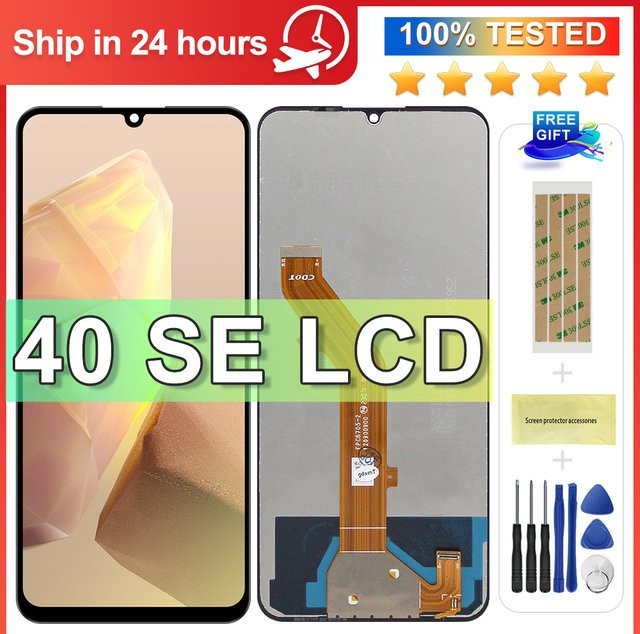 TCL 40 SE Ersatzdisplay mit 6,75 Zoll Touchscreen-Digitizer-Baugruppe und Rahmen in Schwarz - Bild 1