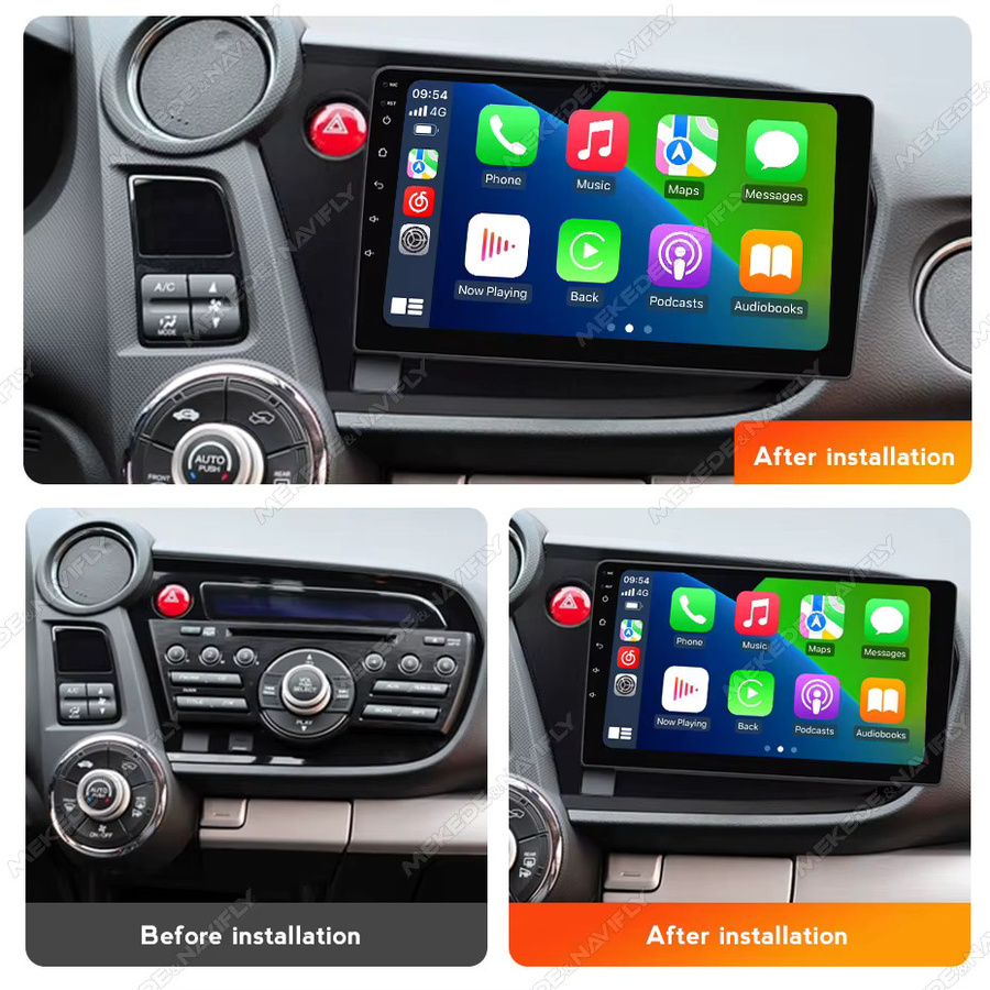 STRONGNAVI Android Autoradio mit 9 Zoll Bildschirm für Honda Insight 2 (2009-2014), Kabelloses CarPlay und Bluetooth, Schwarz - Bild 3