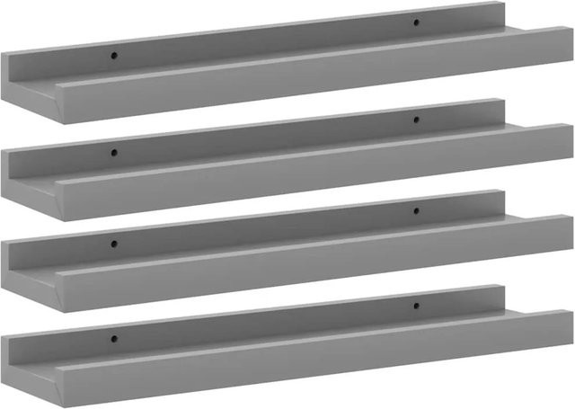 vidaXL Wandregale Set 4 Stück Grau B/H/T: 40 x 9 x 3 cm - Bild 1