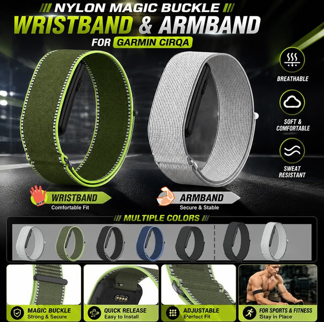 Garmin Smartwatch-Armband, Nylon, Kunststoff, Schwarz, Unisex - Bild 1