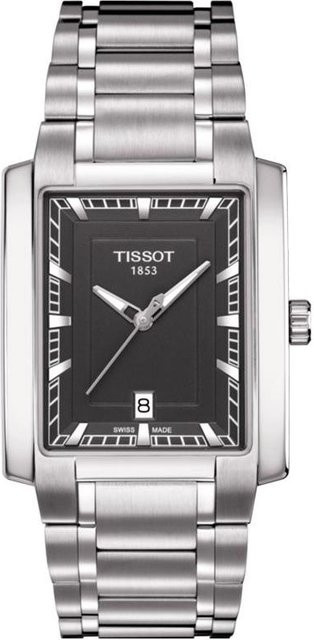 Tissot Armbanduhr, Edelstahl, Schwarz, Eckig, Herren - Bild 1