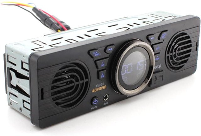 VehicleKit Bluetooth MP3 Audio Autoradio mit Lautsprecher und USB-C, bunt - Bild 1