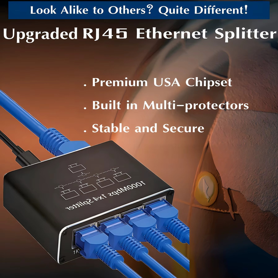 Regaton 5-Port Gigabit Netzwerk-Switch Ethernet RJ45 in Schwarz - Bild 5