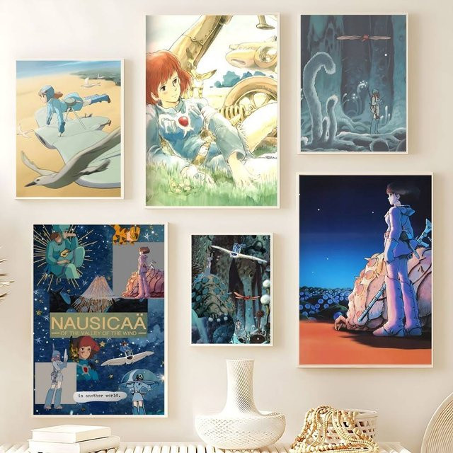 Retro Animations-Poster Nausicaa Valley Wind Wall in Mehrfarben, Papierposter für deine Raumdekoration, B/H: 20,0 x 20,0 cm - Bild 1