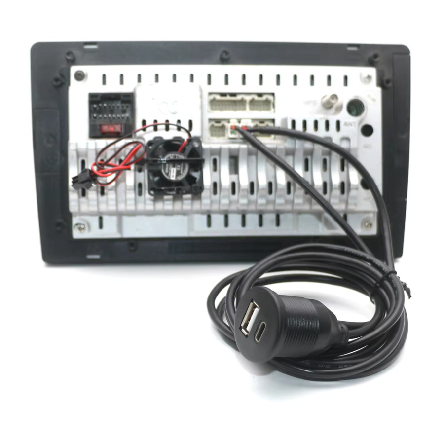 Loadok Universal-Autoradio USB-C Typ-C Dock Panel Adapter für Android-Player, 6-polig, Schwarz - Bild 3