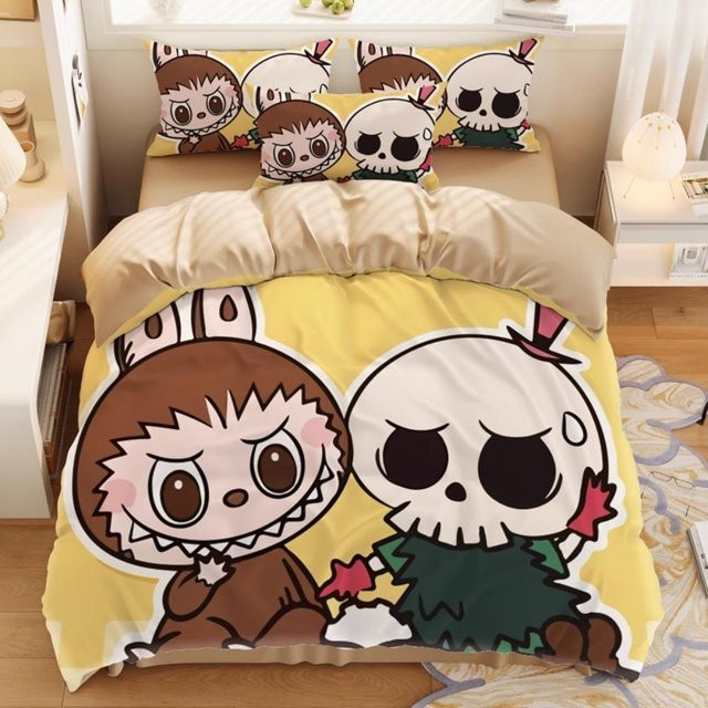 Binchi Fitness Bubu Bettzeug Set aus Mikrofaser in Gelb, 2-teilig oder 3-teilig mit Bettbezug und Kissenbezug, B/H: 240 x 220 cm - Bild 1