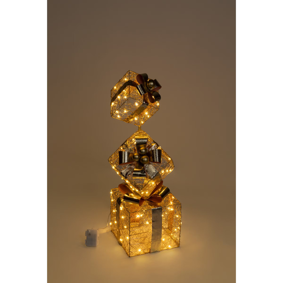LED-Lichterkette Geschenkezauber von viva domo in Gold mit Batteriebetrieb - Bild 2