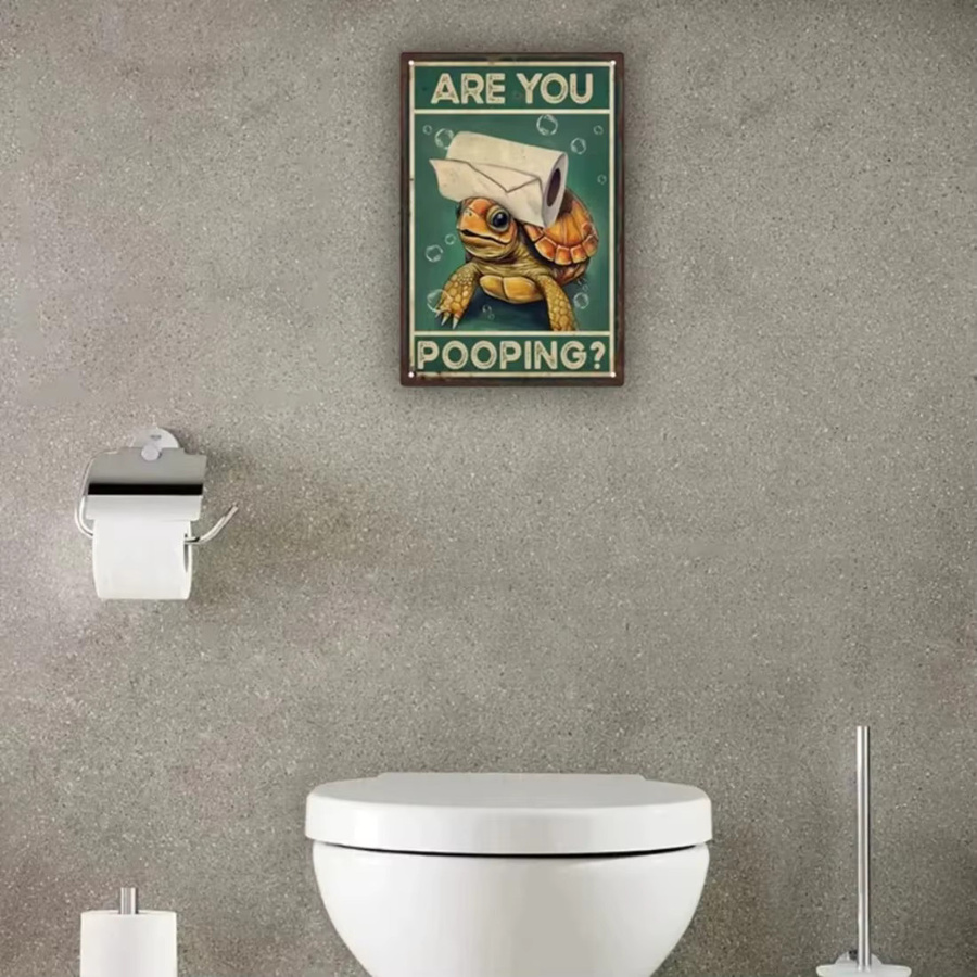 Retro Wanddekoration aus Metall von CIFBUY in Multicolour, Vintage-Metallblechschild für Badezimmer und Toilette, B/H: 20,3 x 30,5 cm - Bild 4
