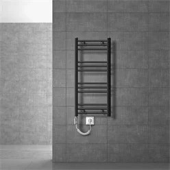 Elektrischer Badheizkörper LuxeBath Anthrazit Gerade mit Heizstab 600W B: 40 cm, H: 80 cm - Bild 1