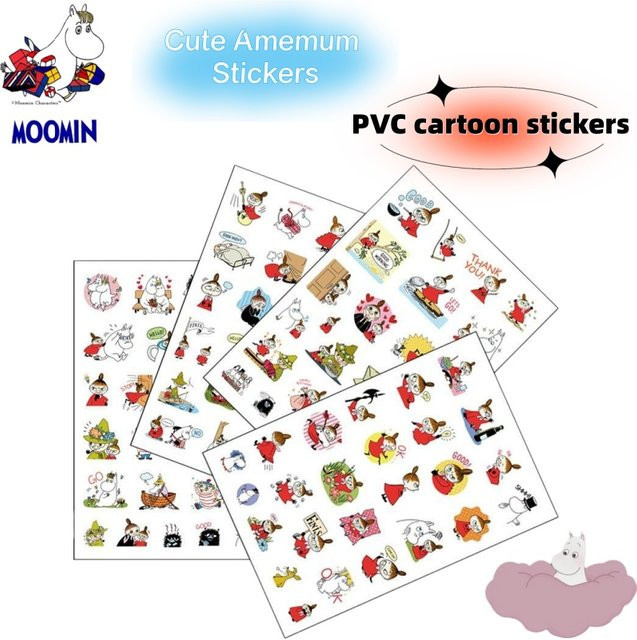 Bandai Moomin Anime Sticker Set aus transparentem PVC in Multicolour zur Dekoration von Notizbüchern, Handys und Desktops - Bild 1