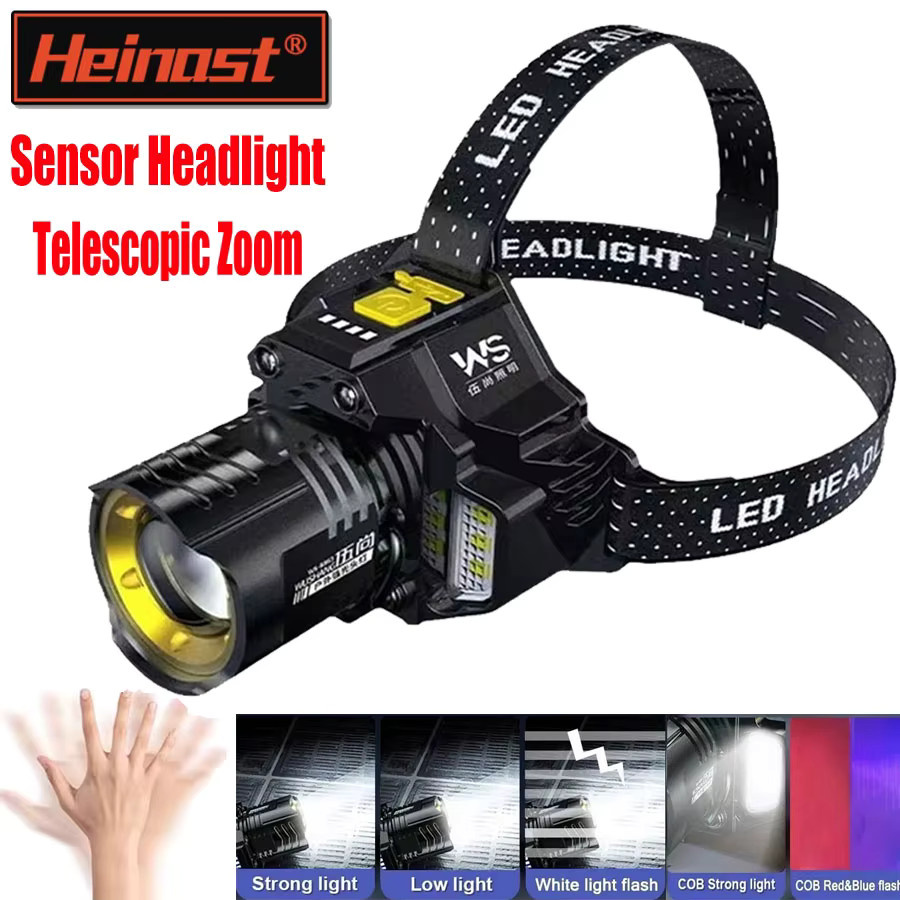 Heinast LED-Stirnlampe mit Bewegungssensor und COB-Technologie, wiederaufladbare Kopflampe in Schwarz - Bild 5
