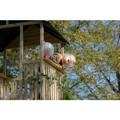 EXIT Toys Panorama 500 Holzspielhaus mit Rutsche und Sandkasten in Braun - Bild 2