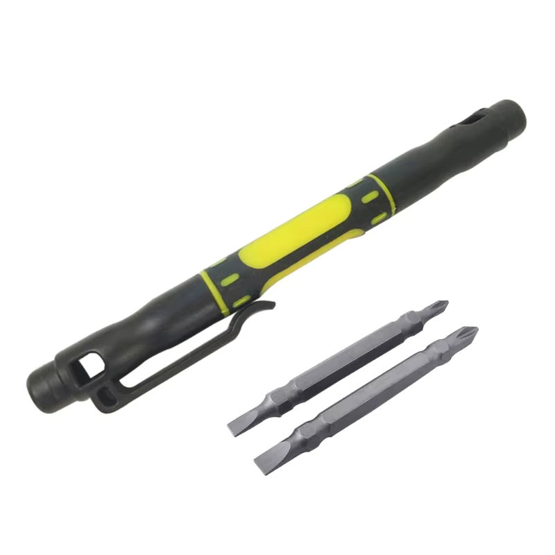 OOTDTY Mini-Schraubendreher-Set in Stiftform mit 4 Doppelend-Bits für Reparaturen, Schwarz - Bild 2