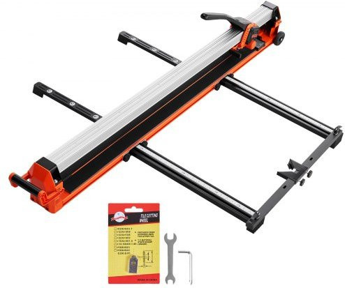 VEVOR Fliesenschneider manuell, orange, mit Schiene, Gleitkopf und Wolframkarbid-Schneidscheibe für Keramik-, Boden- und Wandfliesen - Bild 1