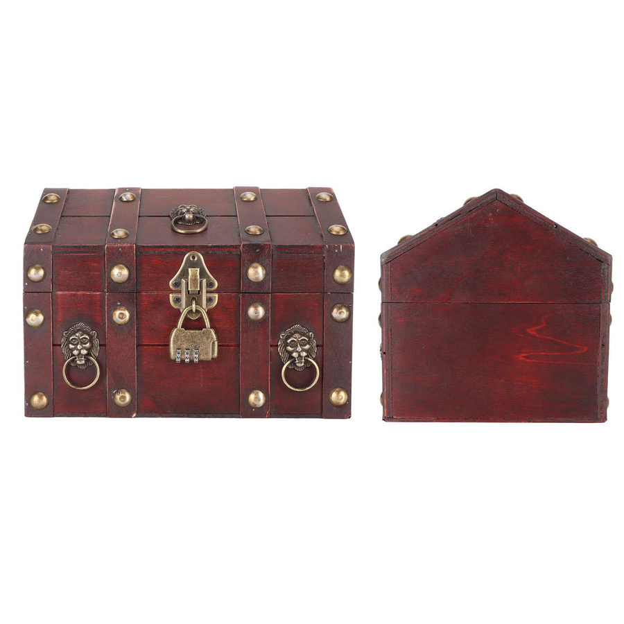 KaiSai Schatzkiste aus Holz mit Zahlenschloss als Aufbewahrungsbox für Schmuck in Green - Bild 2