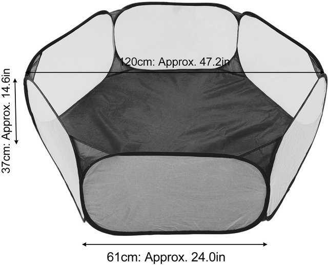 Canaryy Kleintier-Zelt aus Polyester, faltbarer und atmungsaktiver Laufstall für kleine Haustiere, grau, B/T/H: 120 x 37 x 37 cm - Bild 1