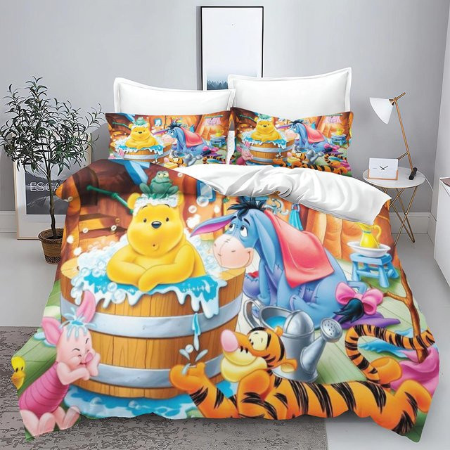Winnie the Pooh 3-teiliges Bettwäsche-Set aus Polyester, Mehrfarbig, B/H: 220 x 240 cm - Bild 1