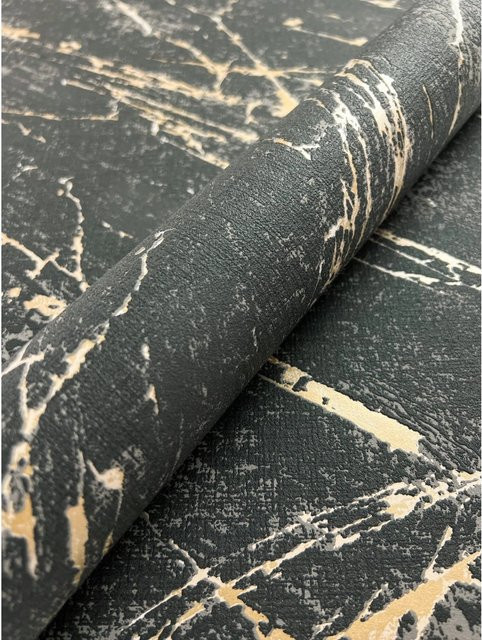 Newroom Vliestapete Marmora 02 Marmor Modern in Schwarz Gold Grau FSC-zertifiziert - Bild 1