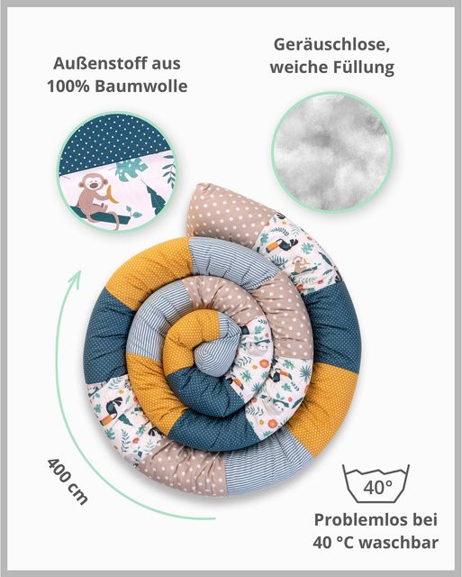 Ullenboom Nestchenschlange aus Baumwolle in Blau/Mehrfarbig, Länge: 400 cm - Bild 1