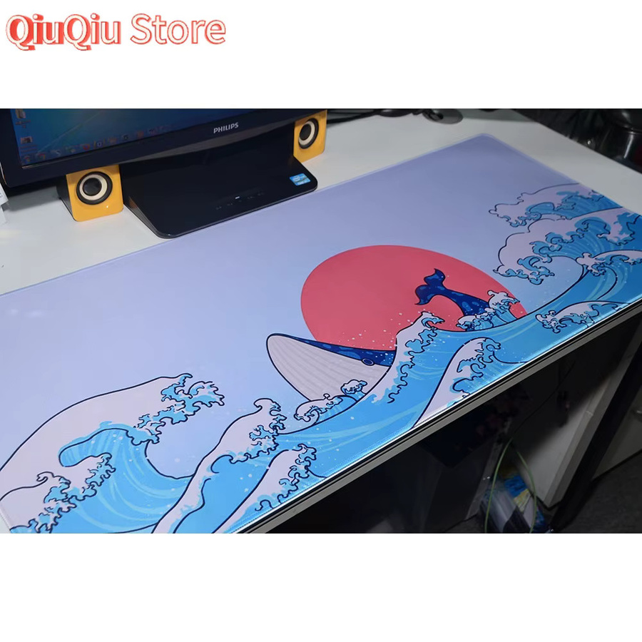 Potdemiel Mauspad Japan Great Waves Art Multicolor mit Locking Edge für Gaming - Bild 4