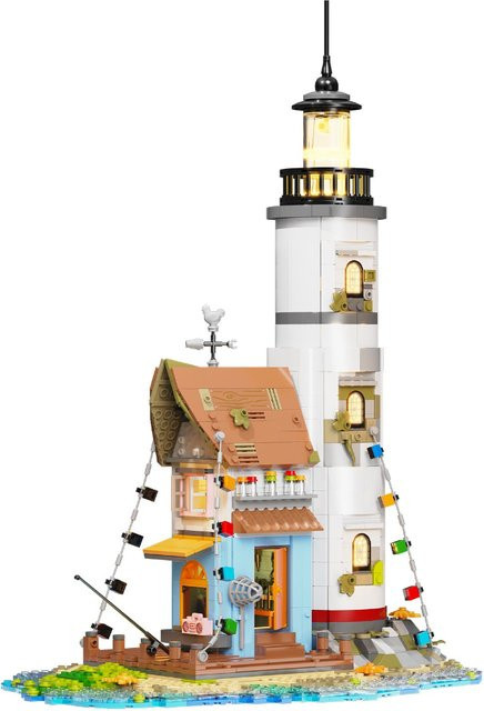 SixBricks Neue Insel Leuchtturm Turm Bausteine Set, Bunt / Mehrfarbig - Bild 1