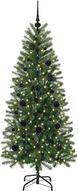 vidaXL Künstlicher Weihnachtsbaum mit 150 warmweißen LEDs in Grün, Höhe: 150 cm - Bild 1