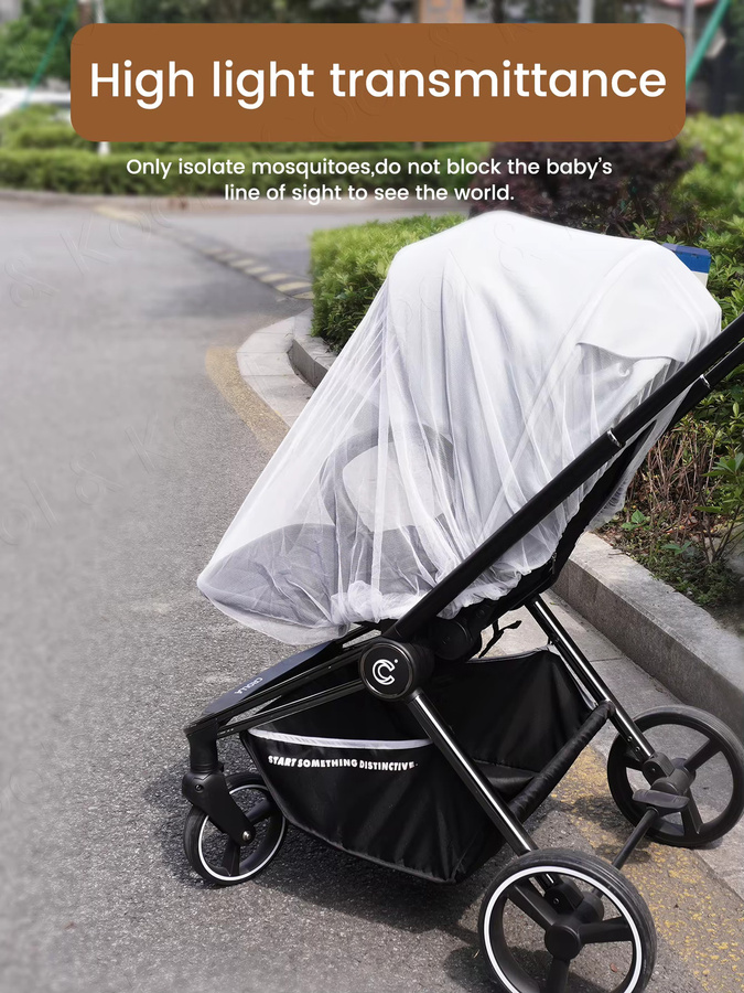 Kisslanding Kinderwagen-Moskitonetz Sommer-Insektenschutznetz für Kinderwagen und Buggy in Weiß - Bild 5