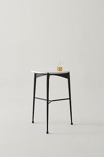 Jotex Beistelltisch MELLE in Weiß mit Marmorplatte und modernem Design, B/T/H: 40 x 42 x 61 cm - Bild 1