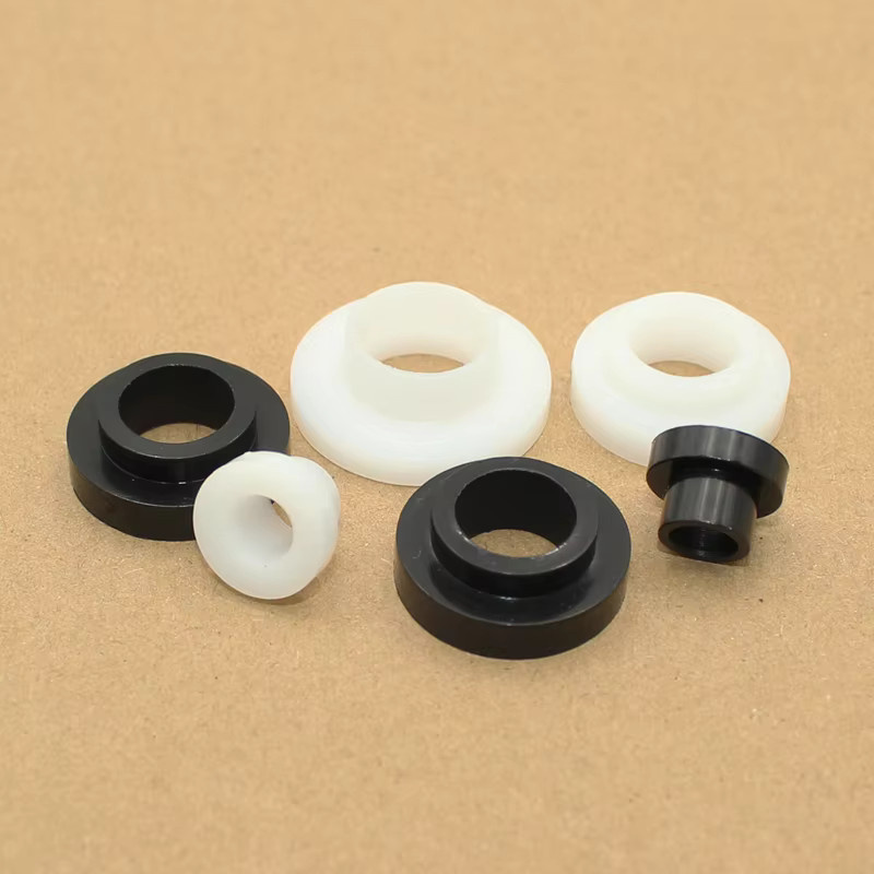 T-förmige Nylon-Unterlegscheiben und Kunststoff-Abstandshalter als Isolierpads und Stufendichtungen für Schraubenhülsen in den Größen M3, M4, M6, M8, M10 und M12 - Bild 2