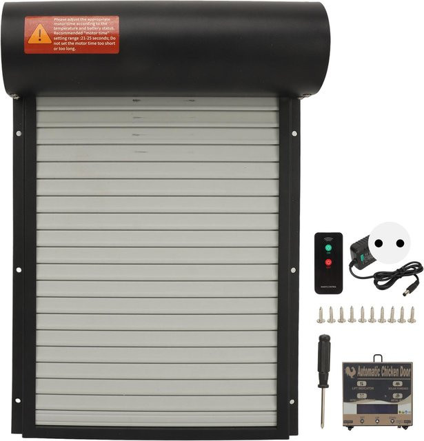 Aimo 3-in-1 Automatische Hühnerstalltür mit Lichtsensor, Zeitsteuerung und Fernbedienung, Schwarz - Bild 1