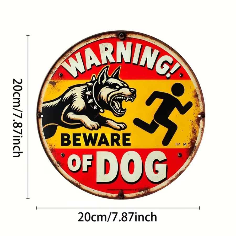 CIFBUY Vintage Vorsicht Hund Warnschild aus Aluminium für den Garten - Bild 3