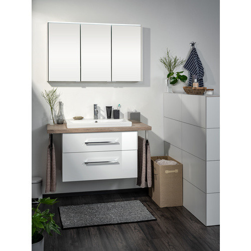 Fackelmann Spiegelschrank Denver mit LED-Beleuchtung in Grau, B/H/T: 110 x 68,5 x 16 cm - Bild 2